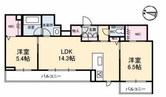 エスポワール ネオ(2LDK/2階)の間取り写真