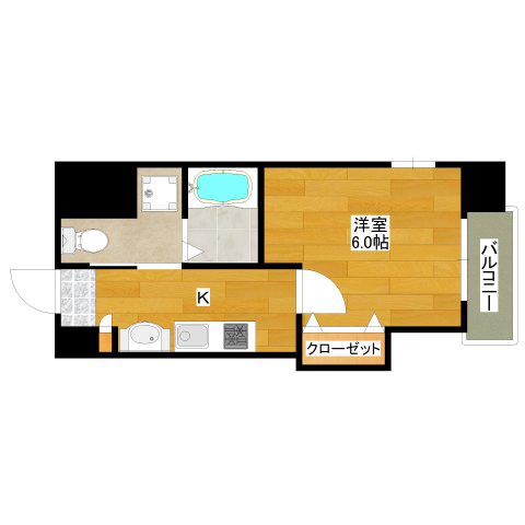 LUXE広芝(1K/5階)の間取り写真