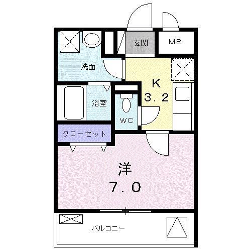 ウィステリア(1K/3階)の間取り写真