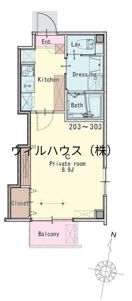 エヌエムスワサントセットイースト(1K/2階)の間取り写真