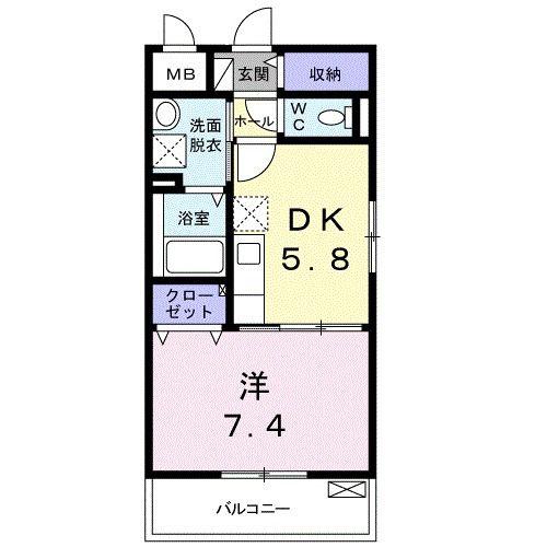 和ハウスII(1DK/3階)の間取り写真