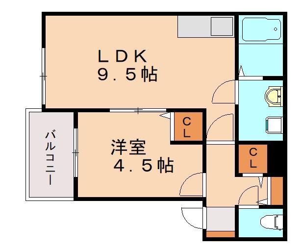 ソレイユ黒崎(1LDK/3階)の間取り写真