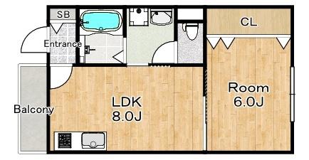グレイス泉尾(1LDK/1階)の間取り写真