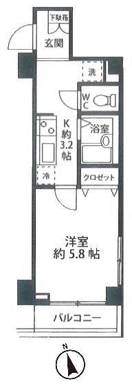 レジデンス常盤台(1K/3階)の間取り写真