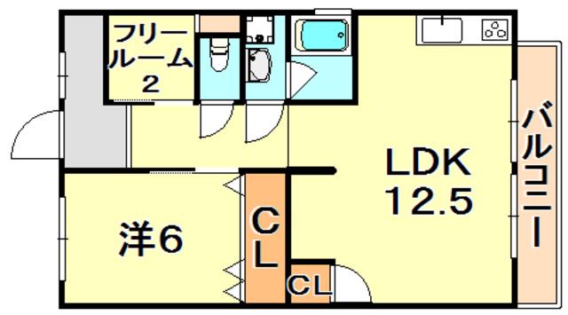 エード白川(1SLDK/4階)の間取り写真