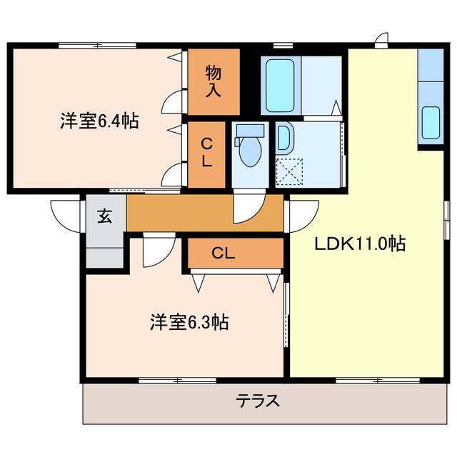 リバティ722(2LDK/1階)の間取り写真