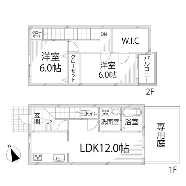 セルジュY(2SLDK/1階)の間取り写真