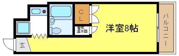 ウエストンビル(ワンルーム/3階)の間取り写真