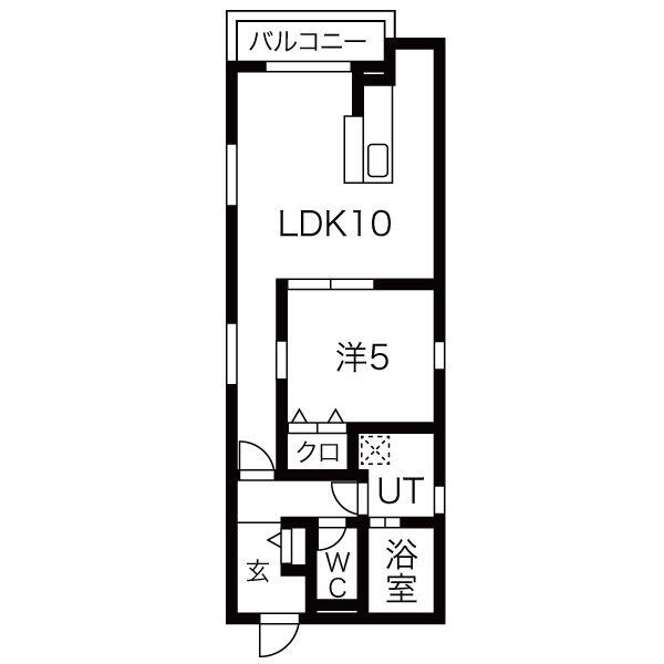 カームタイム吹上(1LDK/3階)の間取り写真