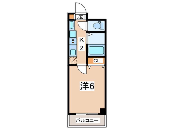KUO菊名マンション(1K/3階)の間取り写真