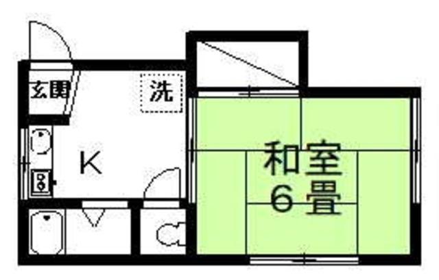 むさし荘(1K/1階)の間取り写真