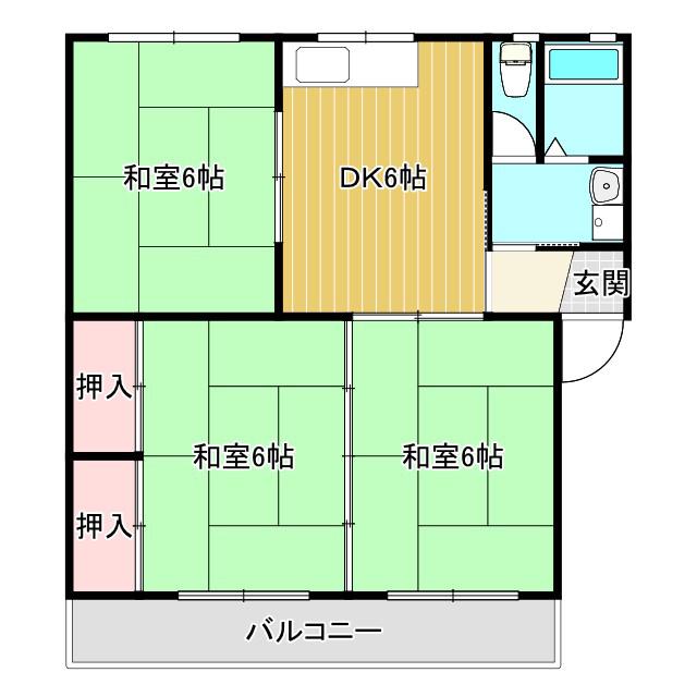 SUBSTANCE(3DK/3階)の間取り写真