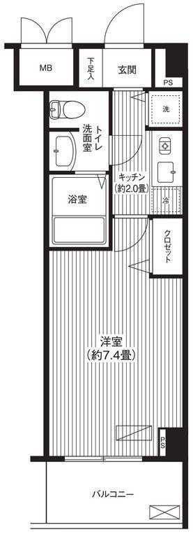 フォルマーレ新中野(1K/8階)の間取り写真
