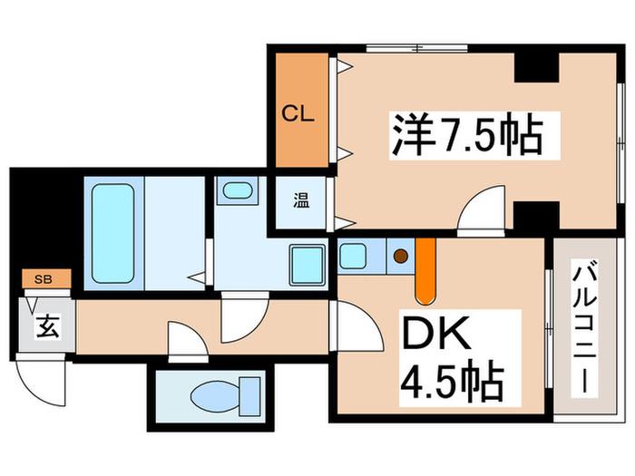 プレシャスUS(1DK/3階)の間取り写真