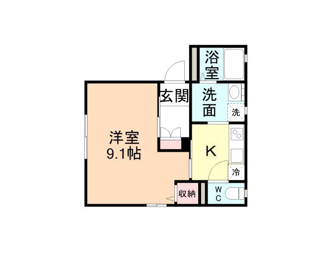 ディアス窪C(1K/1階)の間取り写真