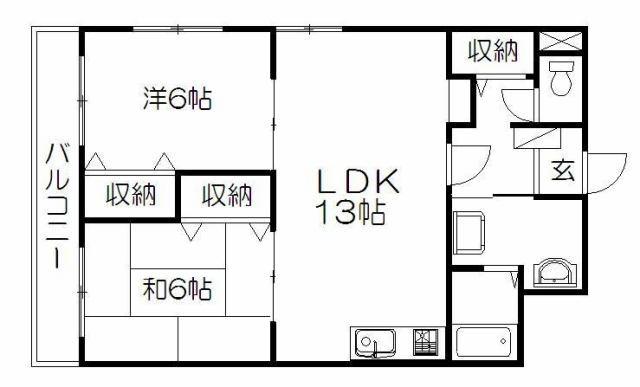 プレジールメゾン(2LDK/2階)の間取り写真