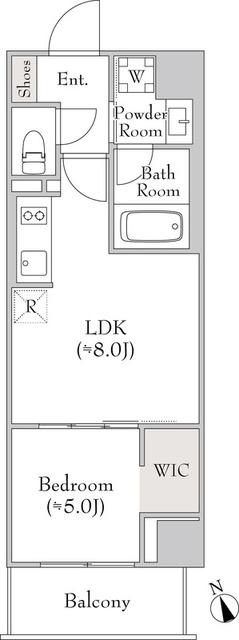 ルミーク門前仲町(1LDK/5階)の間取り写真