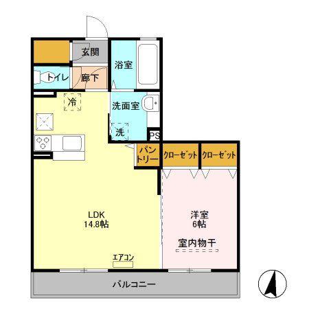 CASA FORESTA(1LDK/2階)の間取り写真
