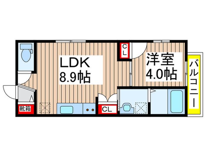 ヴランドール船橋本町(1LDK/3階)の間取り写真