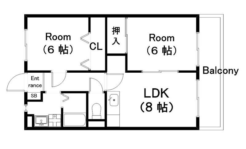 ロイヤルパレス(2LDK/5階)の間取り写真