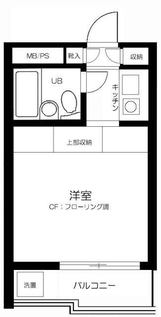 ドム都立大(ワンルーム/4階)の間取り写真