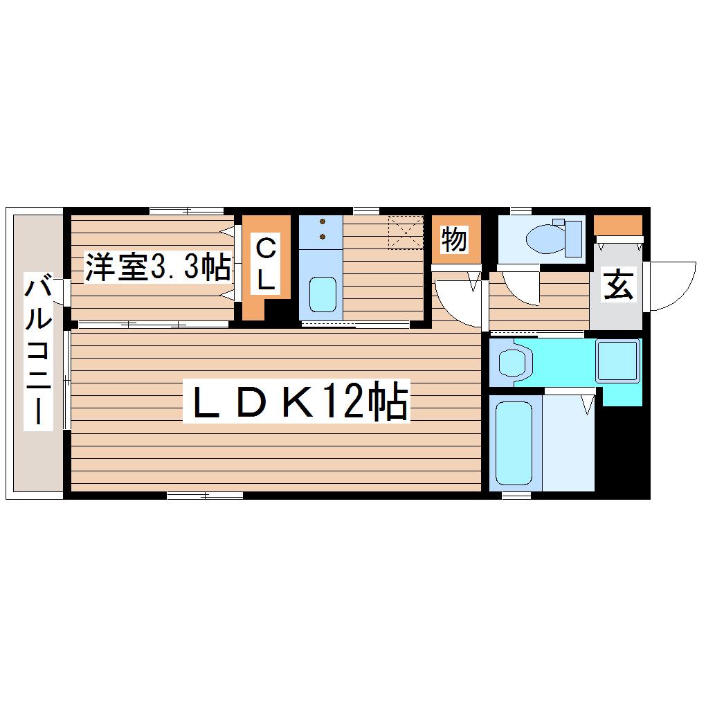 銀杏ハイツ立町(1LDK/4階)の間取り写真
