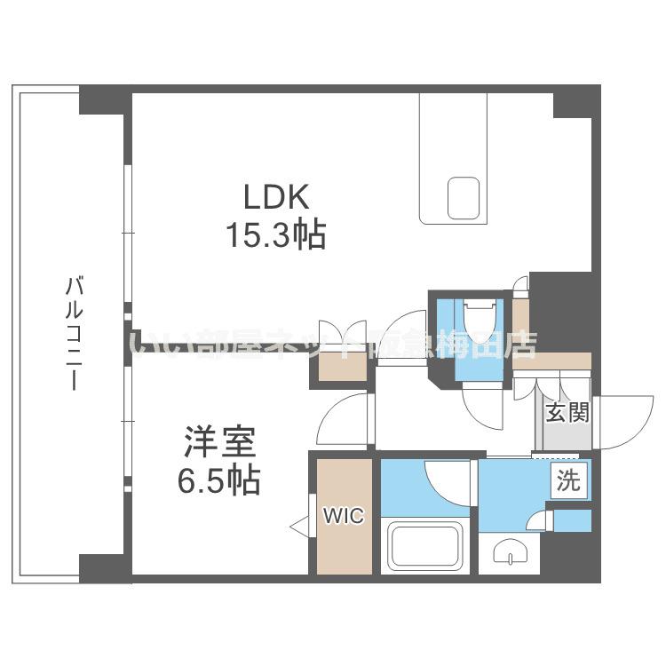 プレサンス東淀川駅前プローシェ(1LDK/15階)の間取り写真
