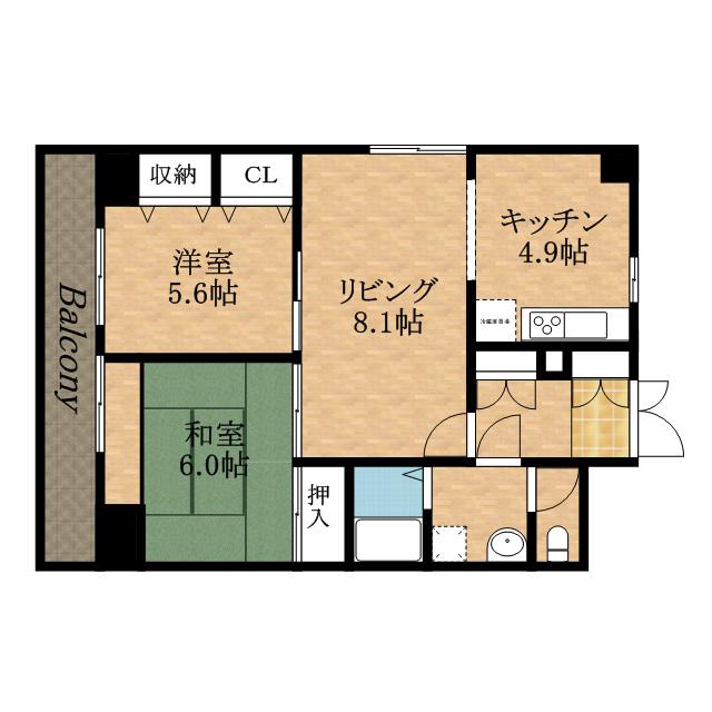 三田ヴィラオートリドゥエ(2LDK/3階)の間取り写真