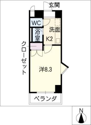 STプラザ八事(1K/5階)の間取り写真