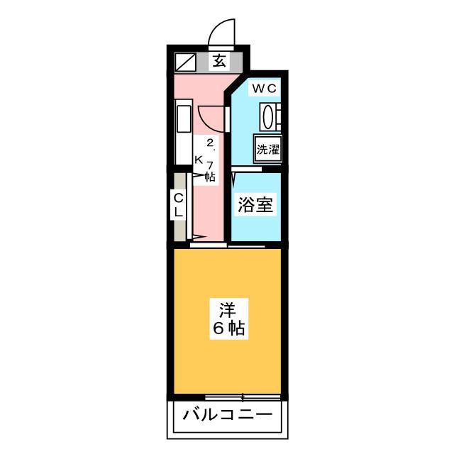 マグノリア(1K/1階)の間取り写真