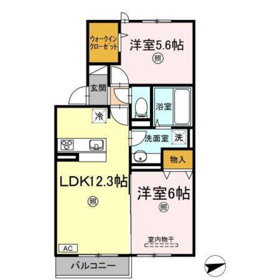 エスペーロ(2LDK/2階)の間取り写真