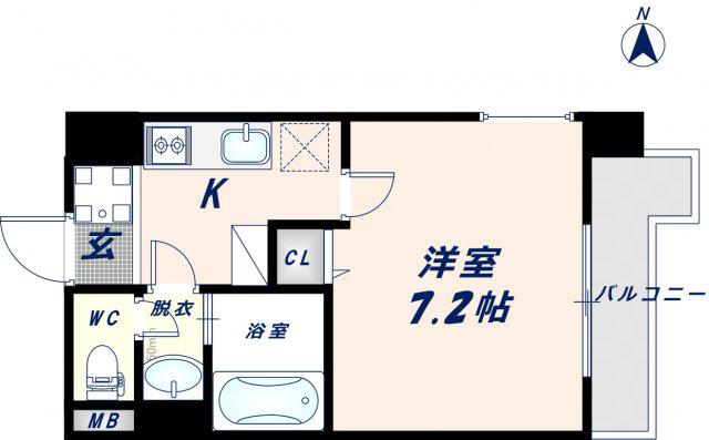 エムプラザ布施駅前参番館(1K/6階)の間取り写真