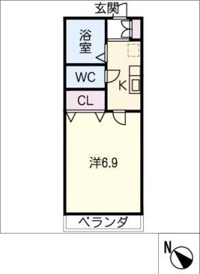 レトワール(1K/1階)の間取り写真