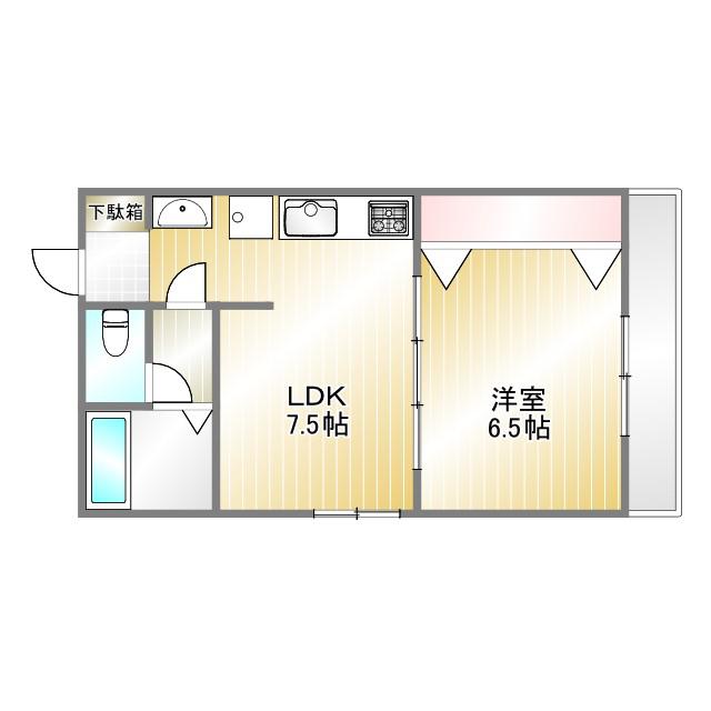ラメゾン小河通(1LDK/5階)の間取り写真