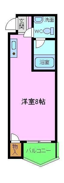 ラ・コート滝谷A棟(1K/2階)の間取り写真