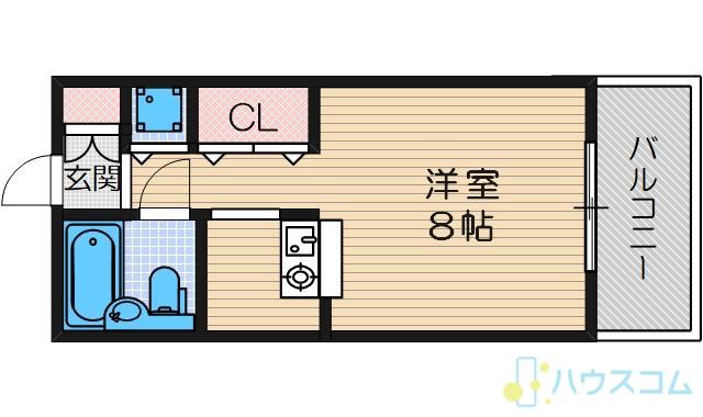 エルボスク2(ワンルーム/6階)の間取り写真