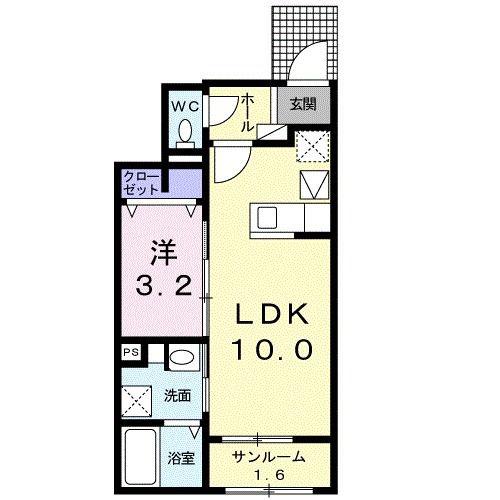 カーサ・フェリーチェTK3(1LDK/1階)の間取り写真