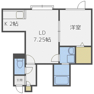 LATTE(1LDK/2階)の間取り写真