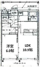 STELLA小池原(1LDK/2階)の間取り写真