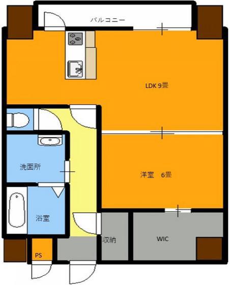 ブライトンコート東山(1LDK/2階)の間取り写真