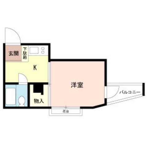サンヒルズ(1K/2階)の間取り写真