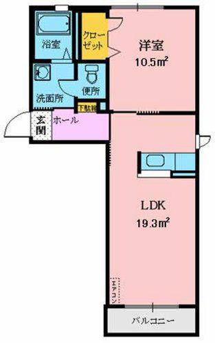 メイフラワー(1LDK/2階)の間取り写真