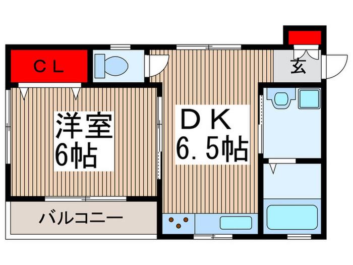 ウエストヒルズIII(1DK/1階)の間取り写真
