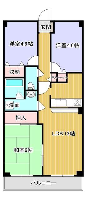 藤和ハイタウン企救丘駅前(3LDK/4階)の間取り写真