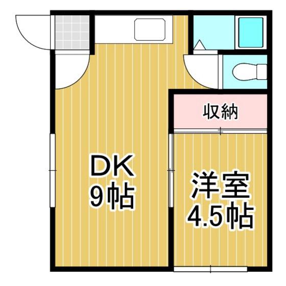 メゾンピープル2(1DK/2階)の間取り写真