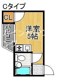 ラパンジール粉浜II(ワンルーム/3階)の間取り写真