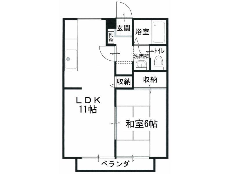サンガーデン岸上1号地(1LDK/2階)の間取り写真