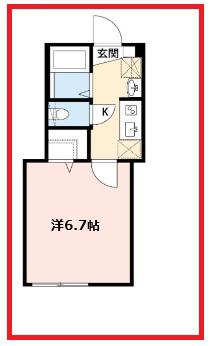グラン西新井(1K/2階)の間取り写真