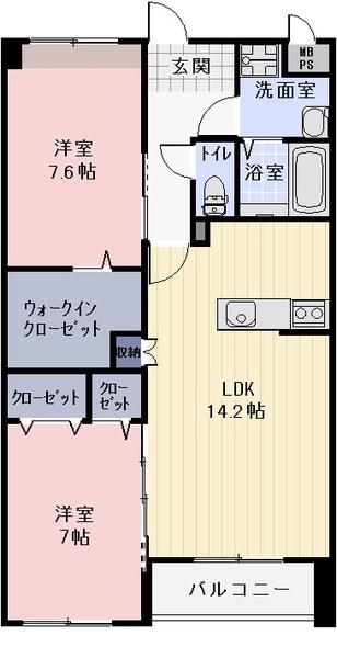ELVITA(2LDK/1階)の間取り写真