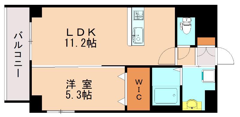フローラル筥松(1LDK/7階)の間取り写真